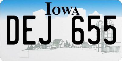 IA license plate DEJ655