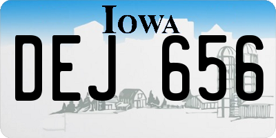 IA license plate DEJ656
