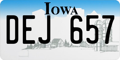 IA license plate DEJ657