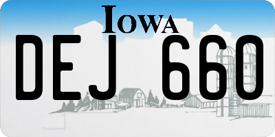 IA license plate DEJ660