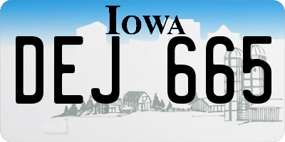 IA license plate DEJ665