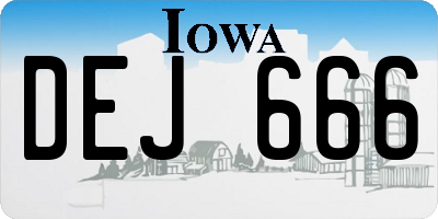 IA license plate DEJ666