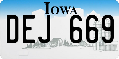 IA license plate DEJ669