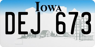 IA license plate DEJ673