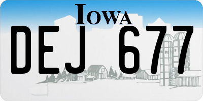 IA license plate DEJ677