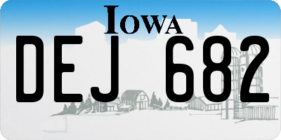 IA license plate DEJ682