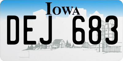 IA license plate DEJ683