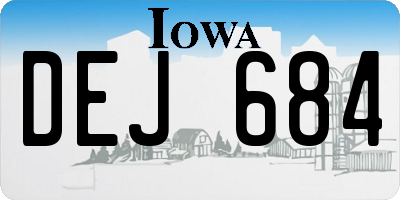 IA license plate DEJ684