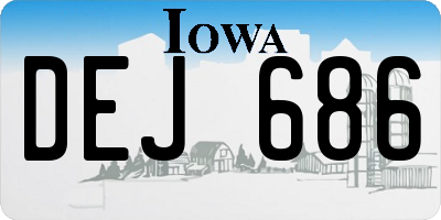 IA license plate DEJ686