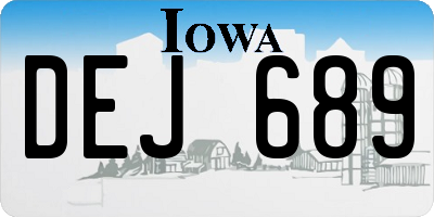 IA license plate DEJ689
