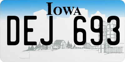 IA license plate DEJ693