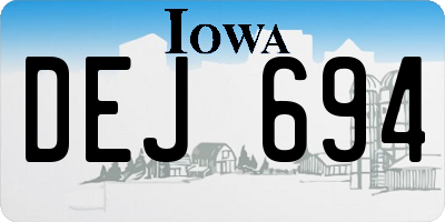 IA license plate DEJ694