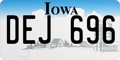 IA license plate DEJ696