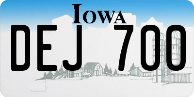 IA license plate DEJ700