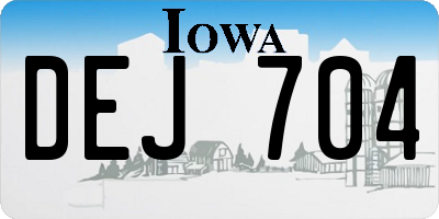 IA license plate DEJ704
