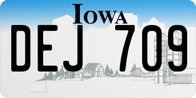 IA license plate DEJ709