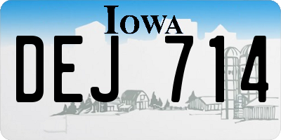IA license plate DEJ714