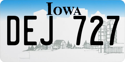 IA license plate DEJ727
