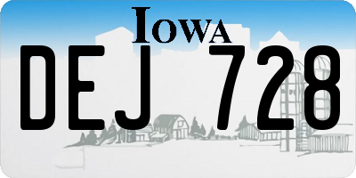 IA license plate DEJ728