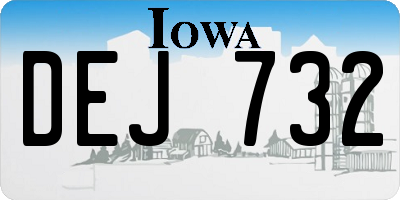 IA license plate DEJ732