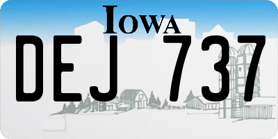 IA license plate DEJ737