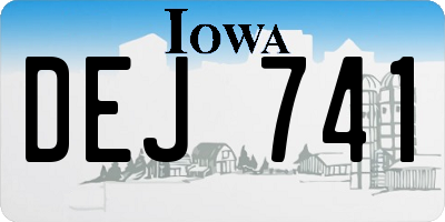 IA license plate DEJ741