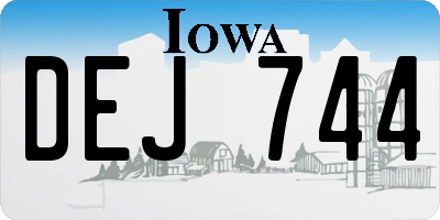 IA license plate DEJ744