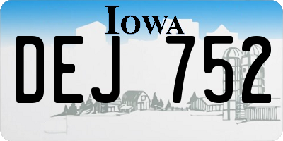 IA license plate DEJ752