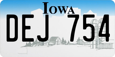 IA license plate DEJ754