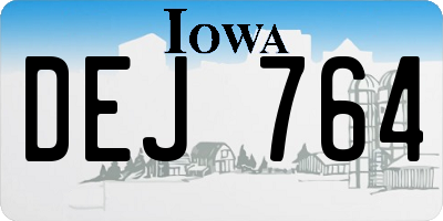 IA license plate DEJ764