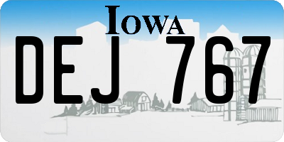 IA license plate DEJ767