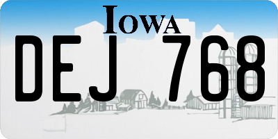 IA license plate DEJ768