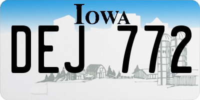IA license plate DEJ772