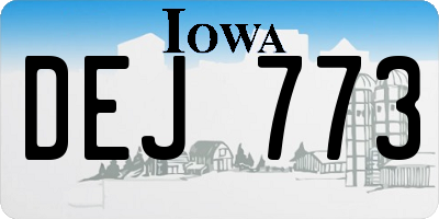 IA license plate DEJ773
