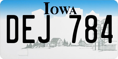 IA license plate DEJ784