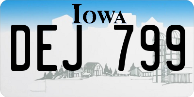 IA license plate DEJ799