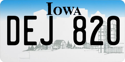 IA license plate DEJ820
