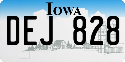 IA license plate DEJ828