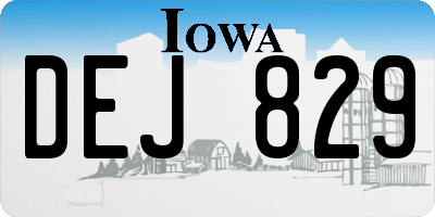 IA license plate DEJ829
