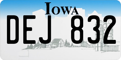 IA license plate DEJ832