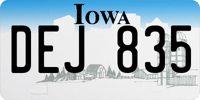 IA license plate DEJ835