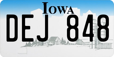 IA license plate DEJ848