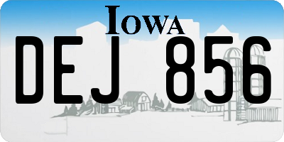 IA license plate DEJ856