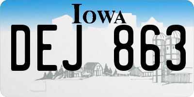 IA license plate DEJ863
