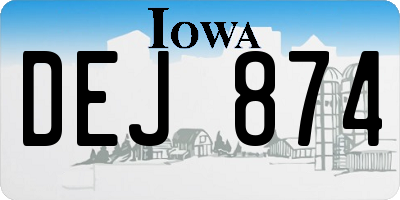 IA license plate DEJ874