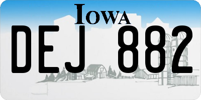 IA license plate DEJ882