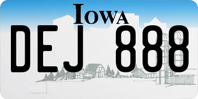 IA license plate DEJ888