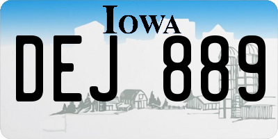 IA license plate DEJ889