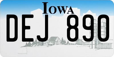 IA license plate DEJ890