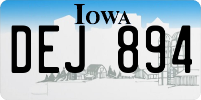IA license plate DEJ894